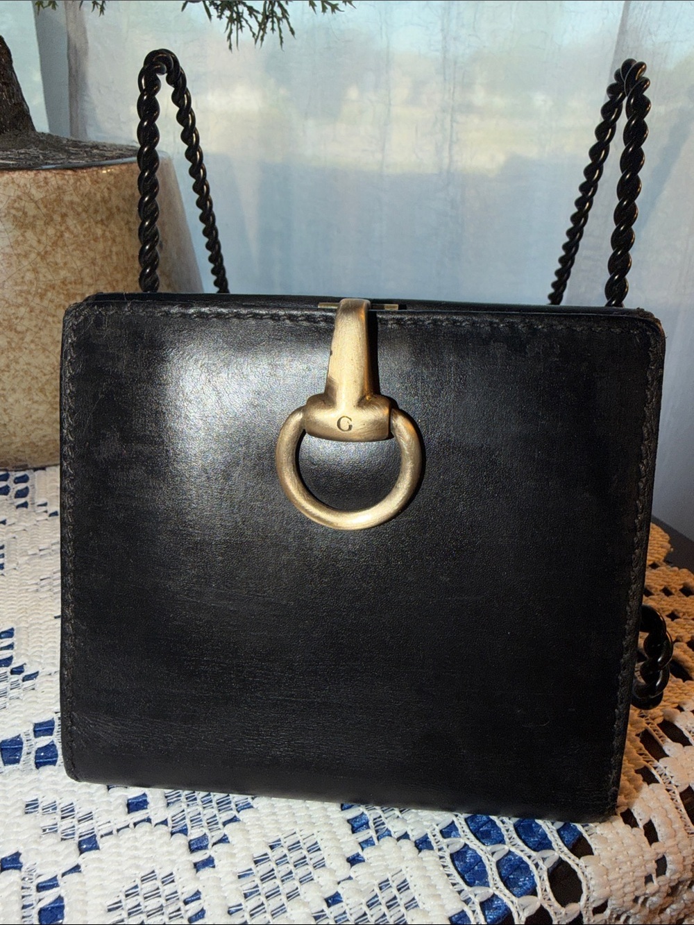 Gucci Black Leather Wallet with Gold Ring Hardware - Picture 2 of 10